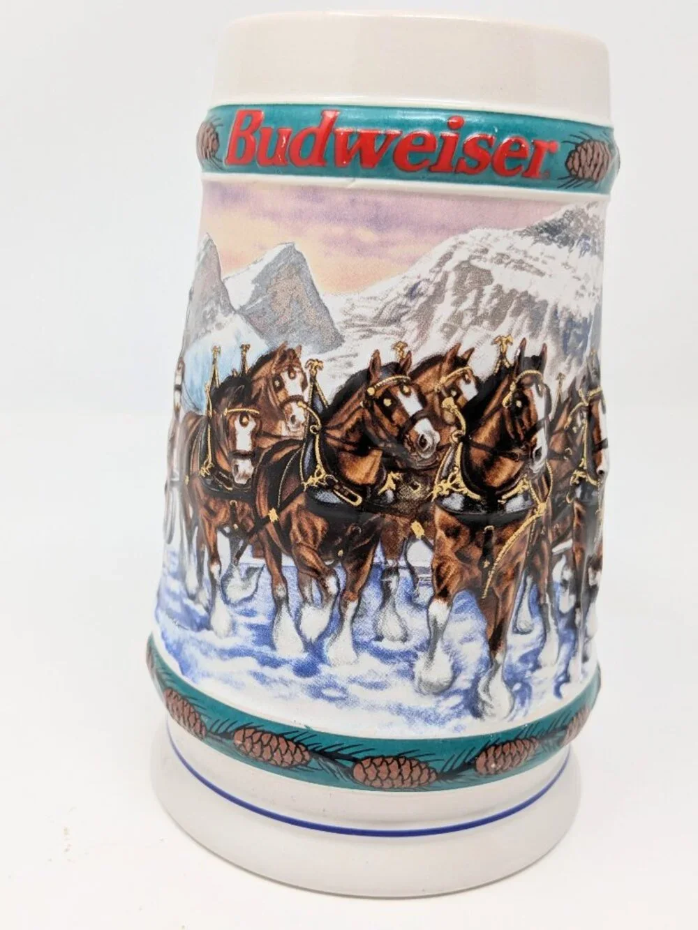 Budweiser Holiday Stein 1993 Collection Special Delivery Nora Koerber Clyesdales